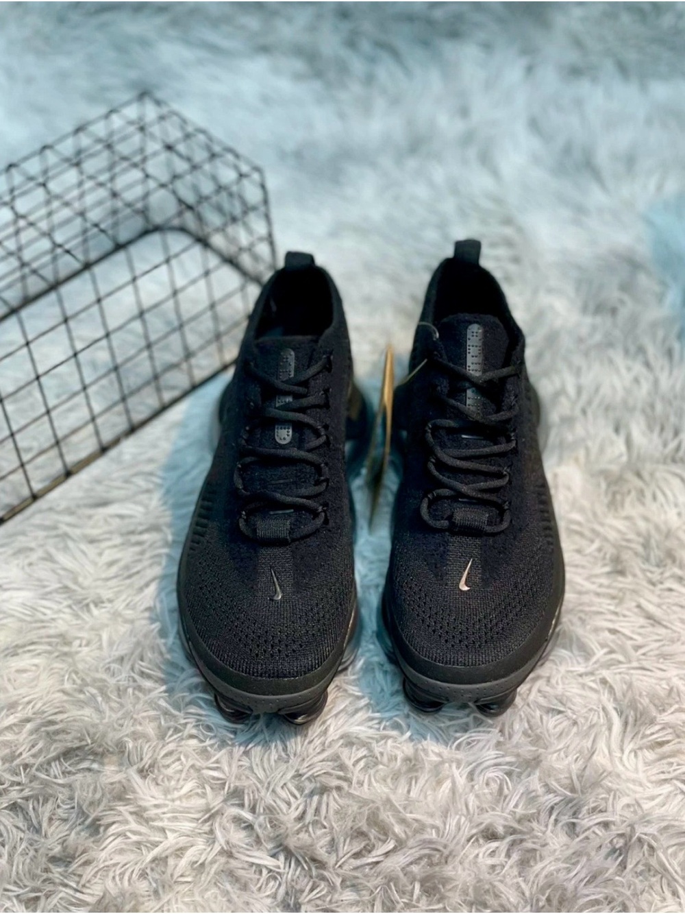 Men's All-Black Knit Slip-On Sneakers - Picture 3 of 7